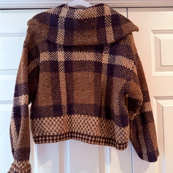 Zara Brown Textured Knit Jacket - Picture 6 of 6